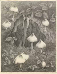 Deep in the Woods - stone lithograph